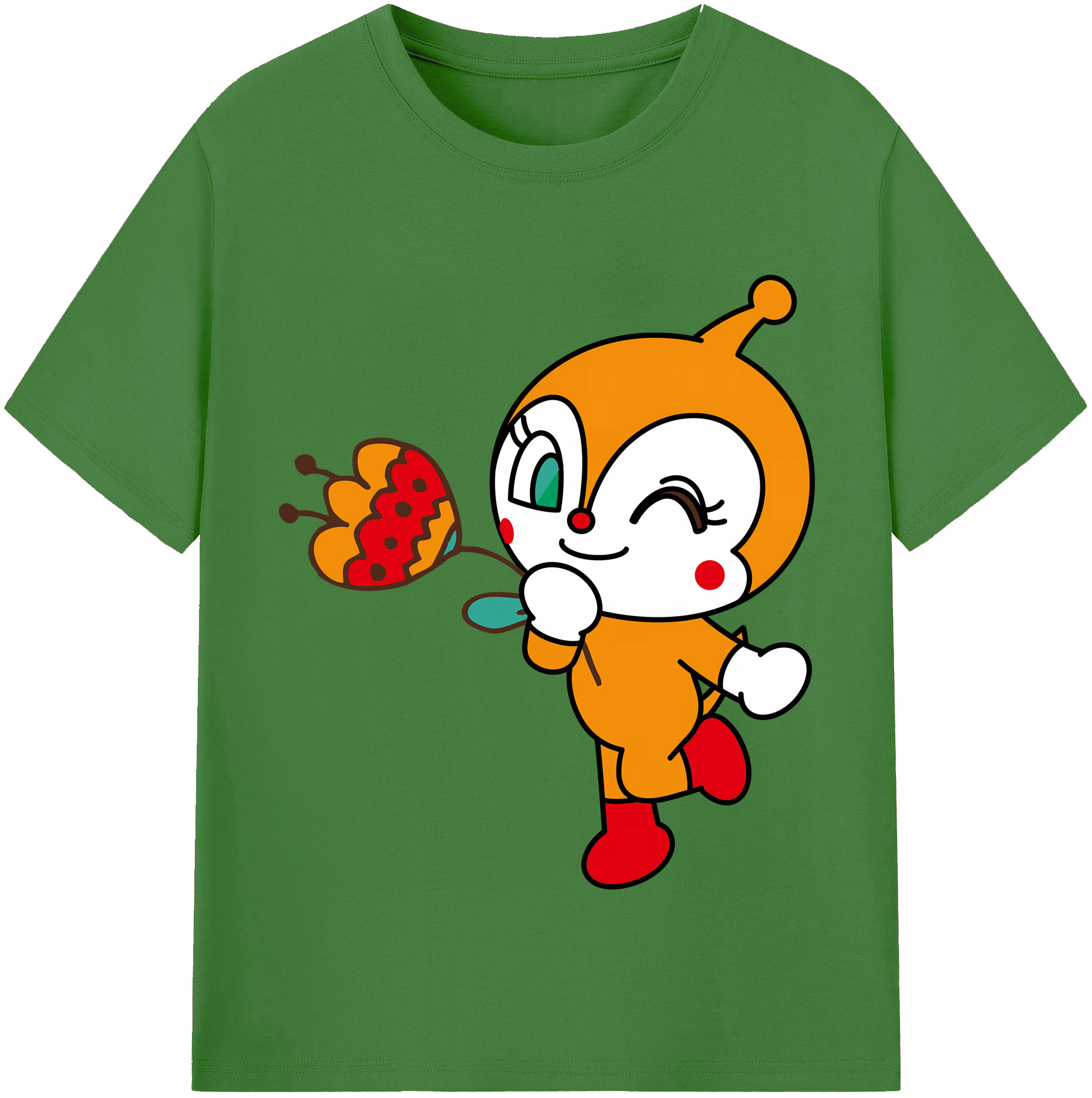 （画像用） アンパンマン Anpanman レディースカジュアルプリントTシャツ（綿100％）